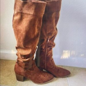 Brown Suede Heeled Boots